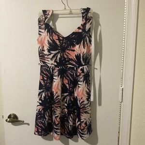Floral/Palm Tree printed colorful dress